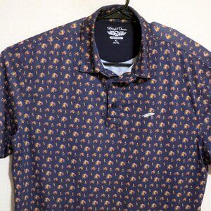 Straight Down Shirt Mens XL Short Sleeve Golf Performance Polo Blue Mugs